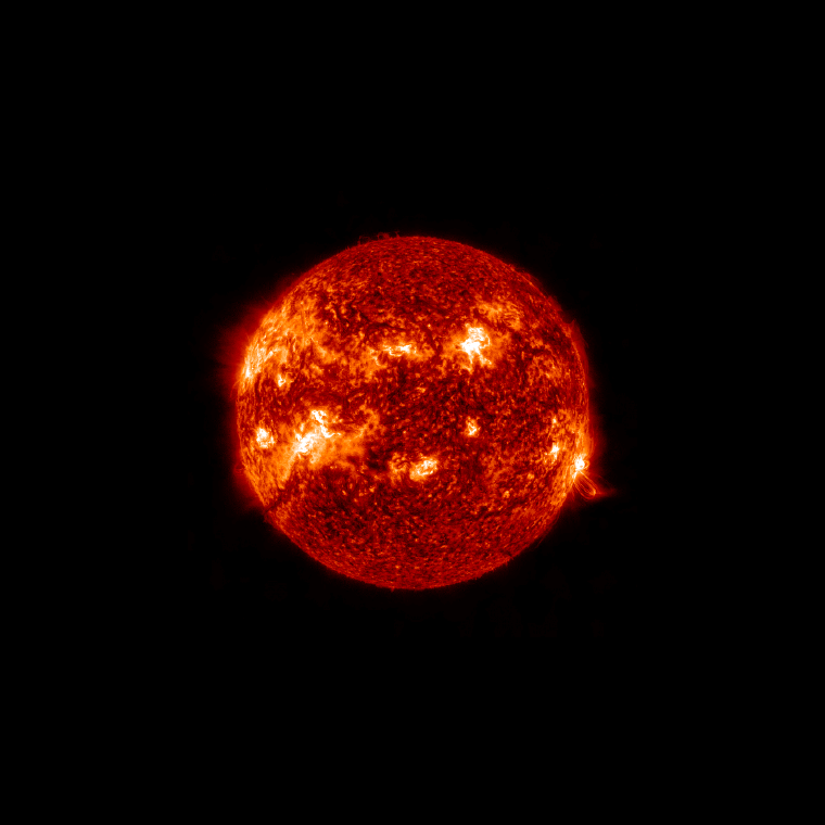 SDO/AIA 304 Angstrom image of the Sun on 2024-05-14